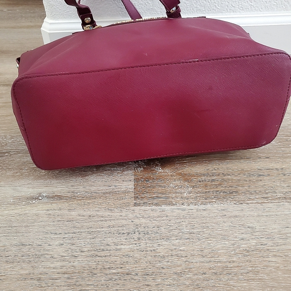 COPY - VINTAGE JUICY COUTURE Y2K REAL LEATHER BURGUNDY PURSE - Picture 5 of 9